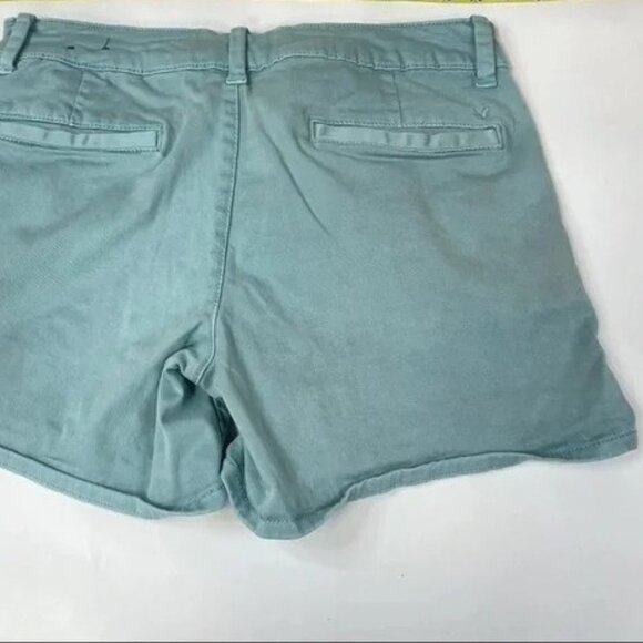 American Eagle Womens MIDI Short Shorts Size 2 Twill Super Stretch Blue - Picture 6 of 13